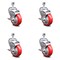 Service Caster 4 Inch Red Polyurethane Swivel 1/2 Inch Threaded Stem Caster Set with Brake SCC SCC-TS20S414-PPUB-RED-TLB-121315-4 - alternate 1
